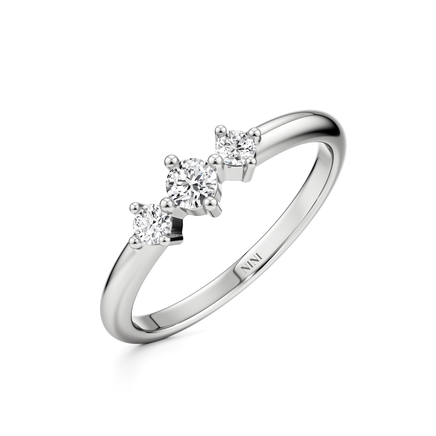 3 Diamonds Shiny Ring