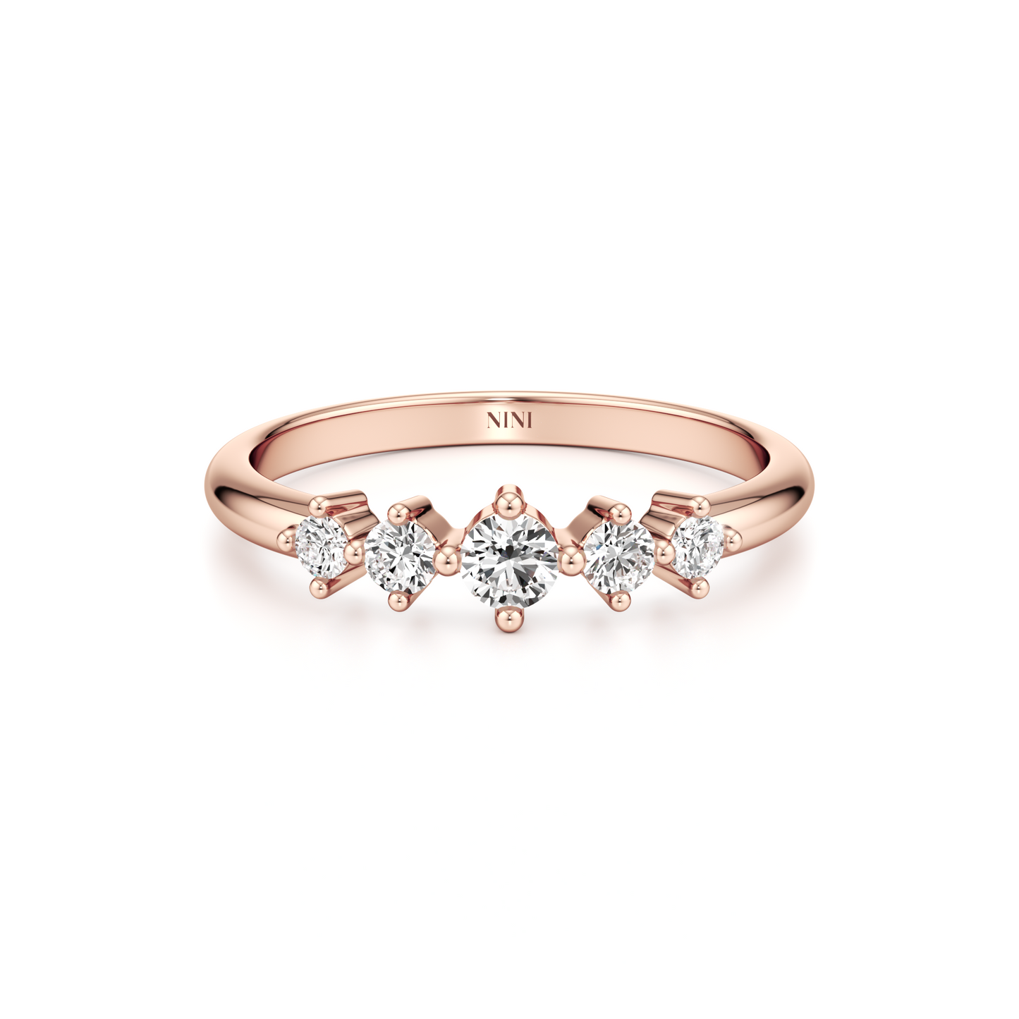 5 Diamonds Shiny Ring