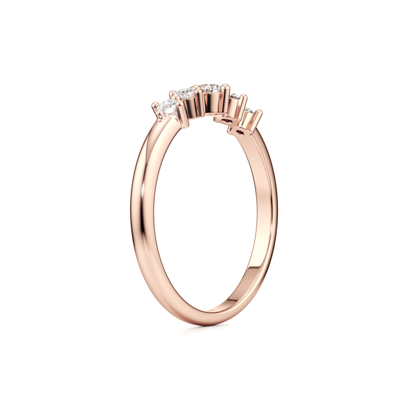 5 Diamonds Shiny Ring