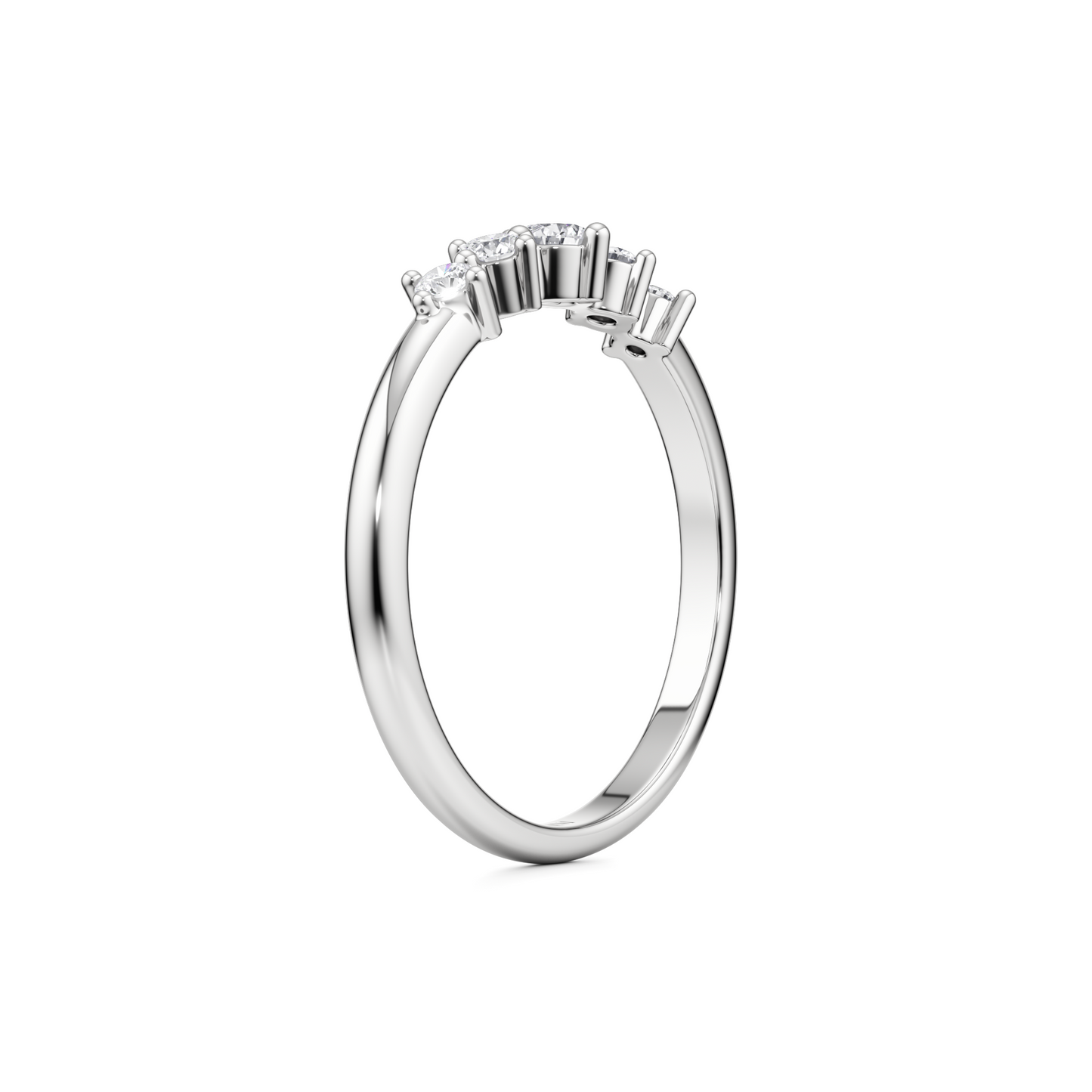 5 Diamonds Shiny Ring