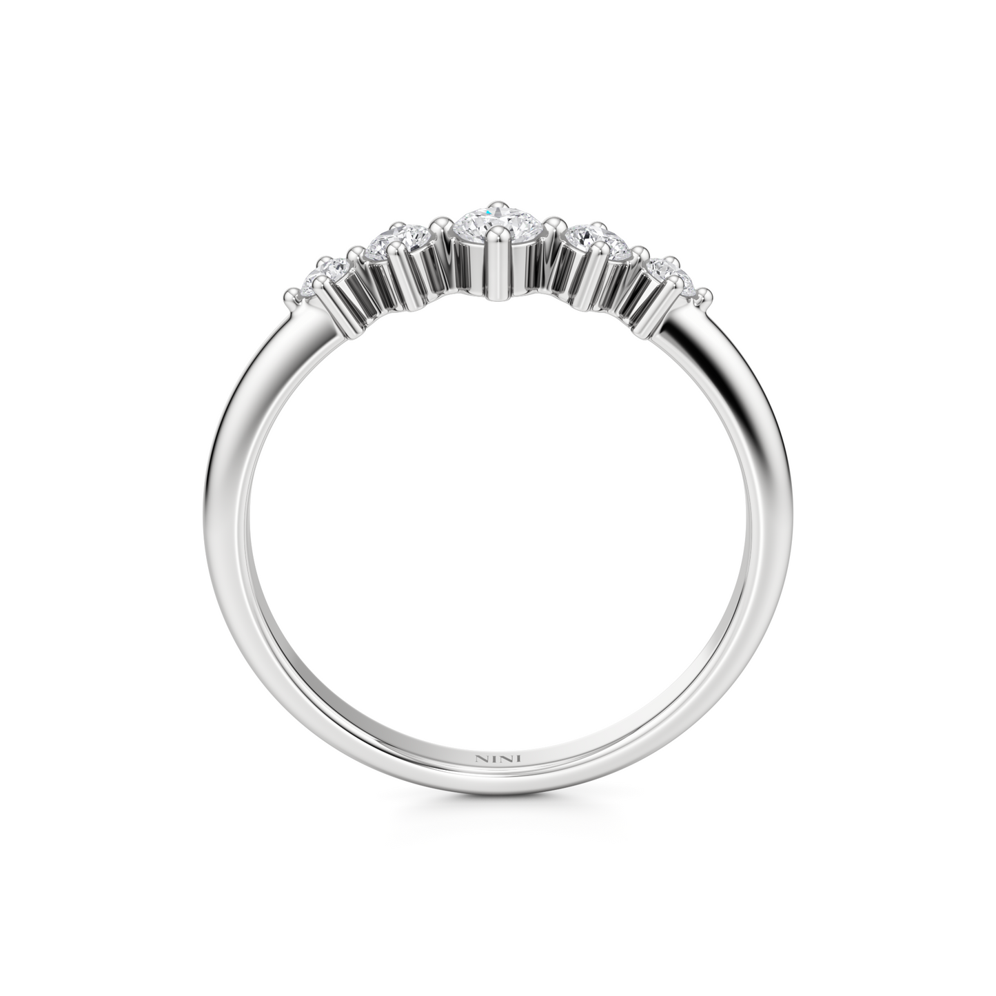 5 Diamonds Shiny Ring