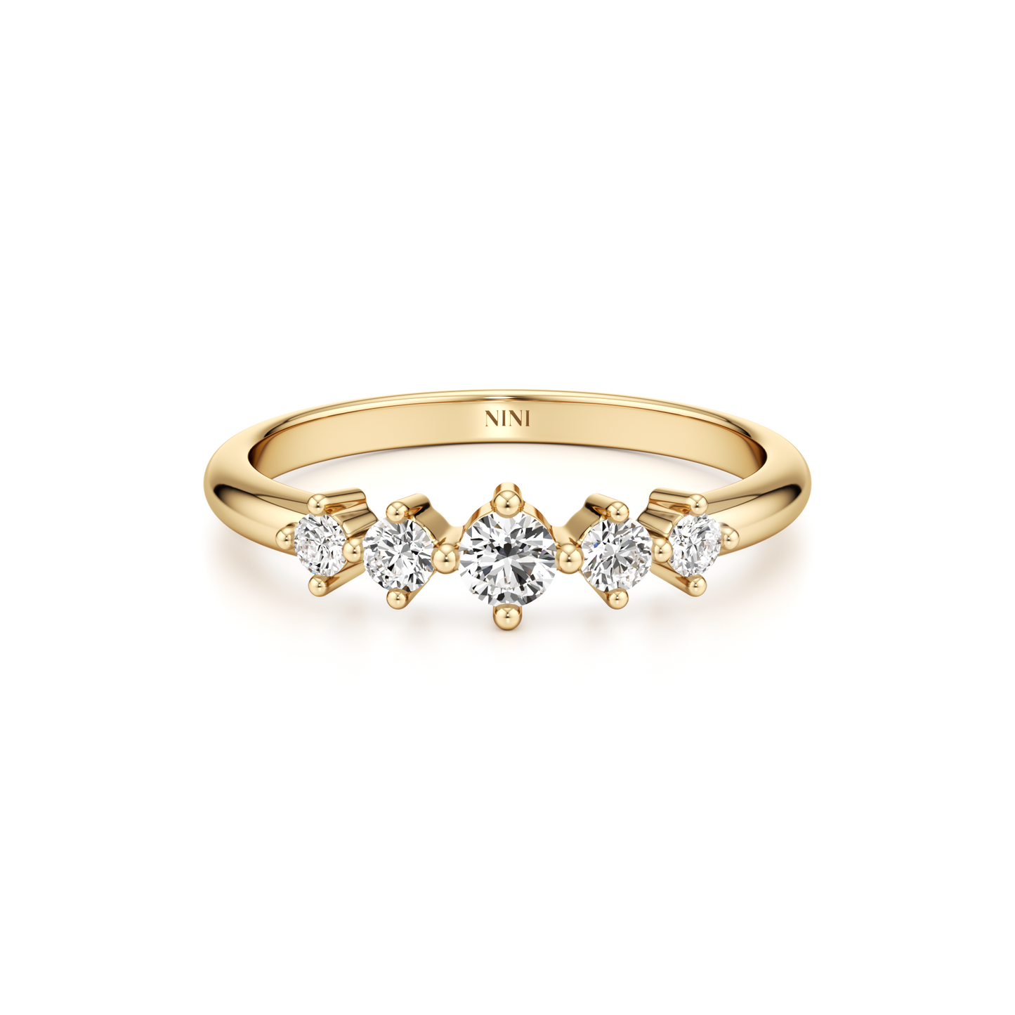 5 Diamonds Shiny Ring