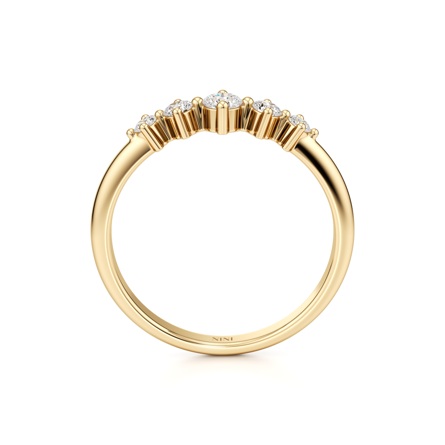 5 Diamonds Shiny Ring