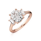 Trilogy Baguettes Cushion Engagement Ring - 2.00 Ct
