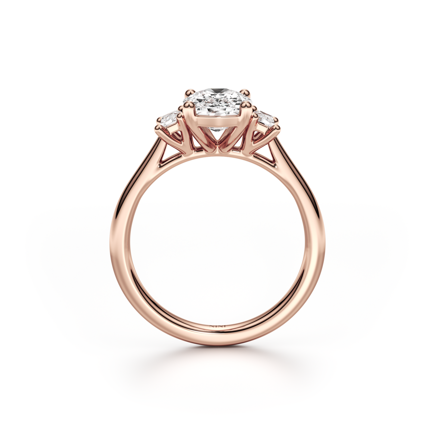 Trilogy Baguettes Cushion Engagement Ring - 2.00 Ct