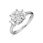 Trilogy Baguettes Cushion Engagement Ring - 2.00 Ct