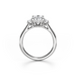Trilogy Baguettes Cushion Engagement Ring - 2.00 Ct