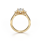 Trilogy Baguettes Cushion Engagement Ring - 2.00 Ct