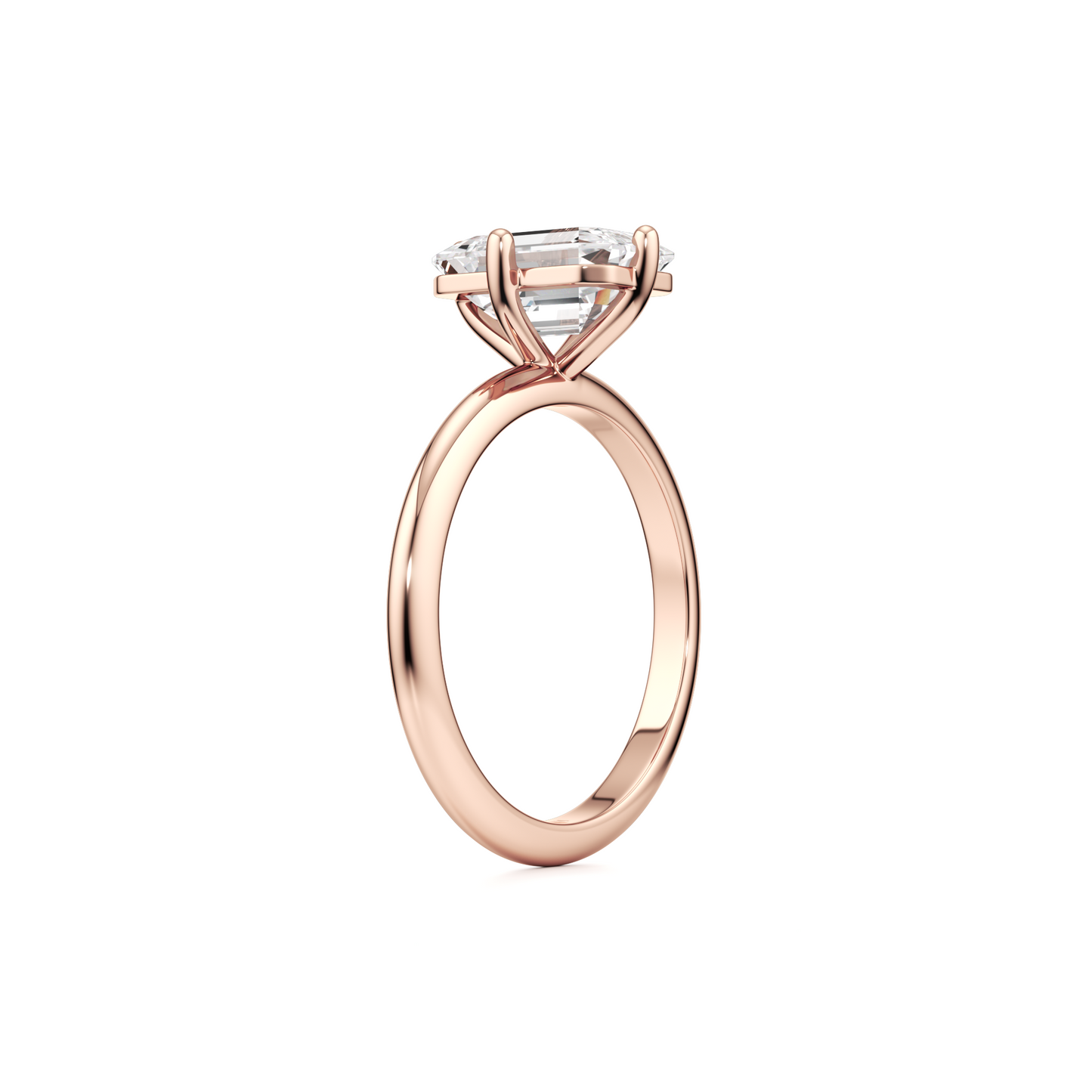 Compass Solitaire Emerald Cut Diamond Engagement ring - 2.00 Ct