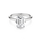 Compass Solitaire Emerald Cut Diamond Engagement ring - 2.00 Ct