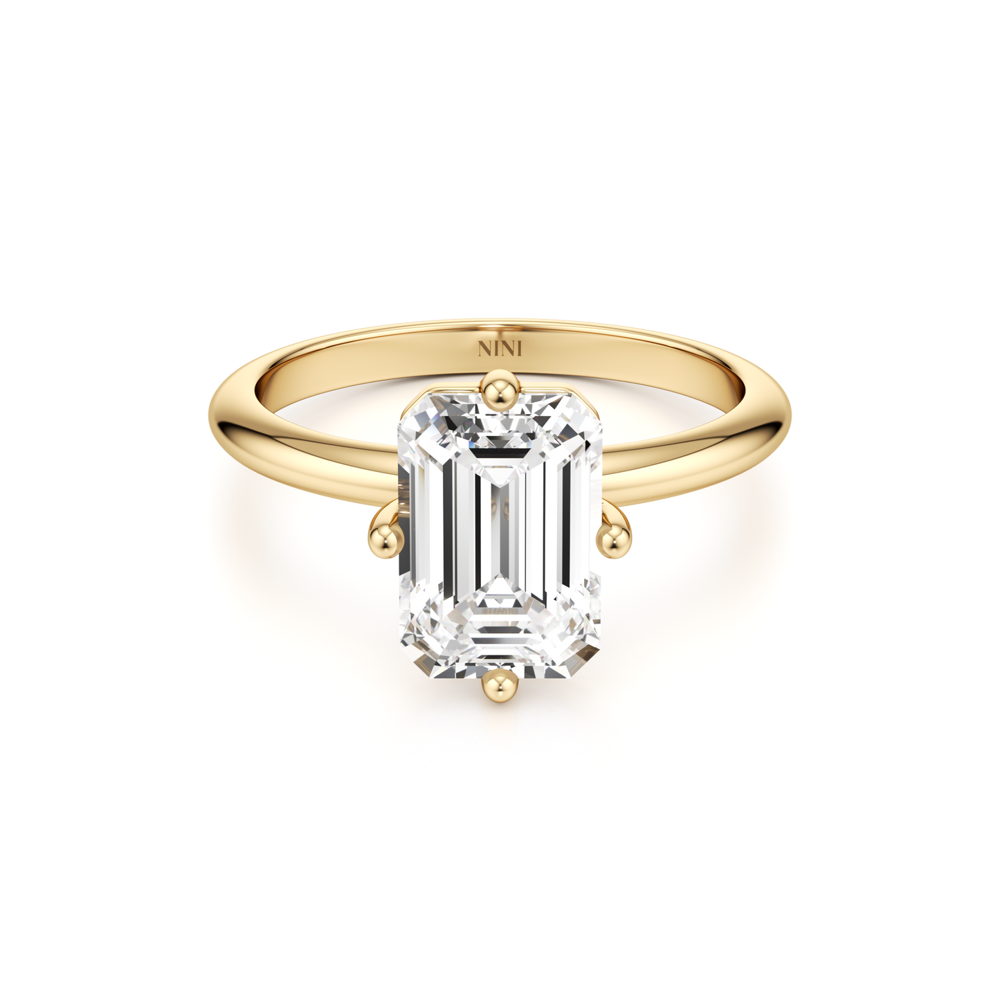 Compass Solitaire Emerald Cut Diamond Engagement ring - 2.00 Ct