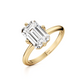 Compass Solitaire Emerald Cut Diamond Engagement ring - 2.00 Ct