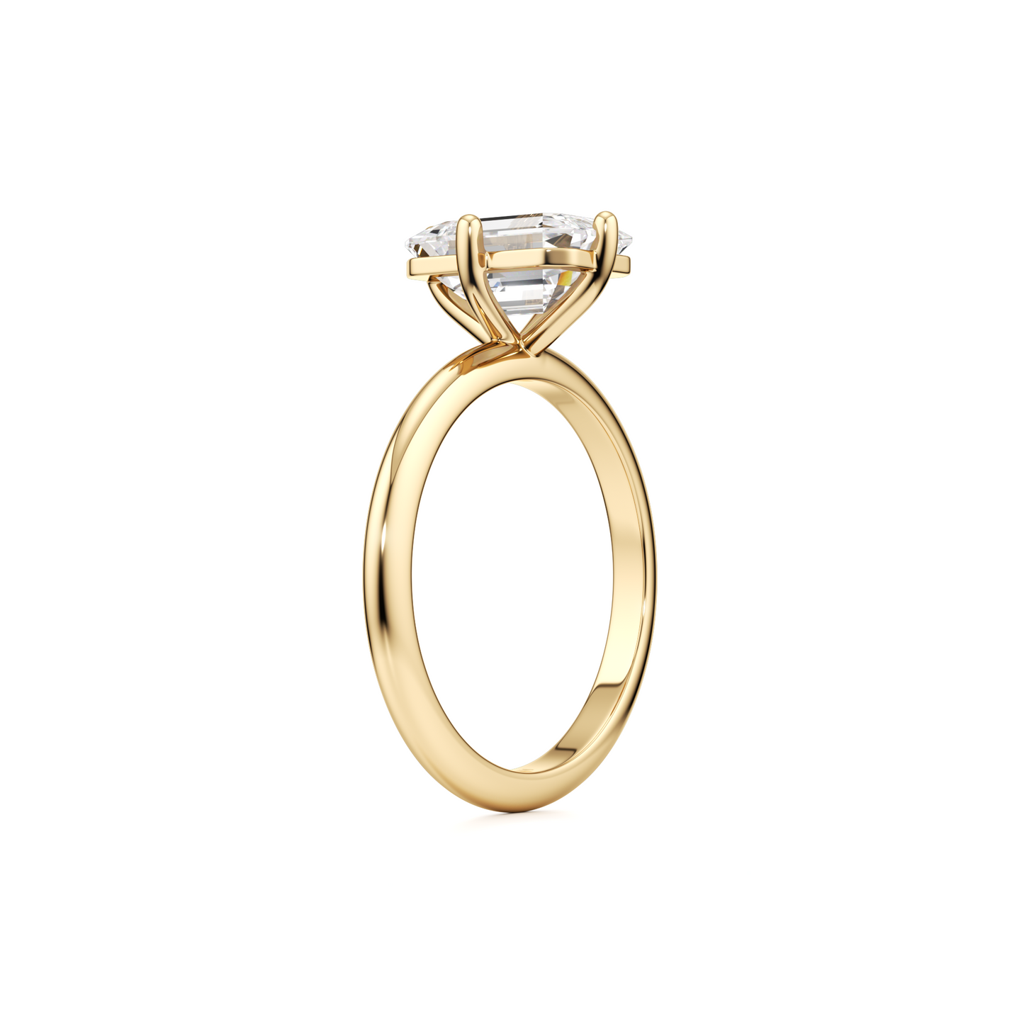 Compass Solitaire Emerald Cut Diamond Engagement ring - 2.00 Ct