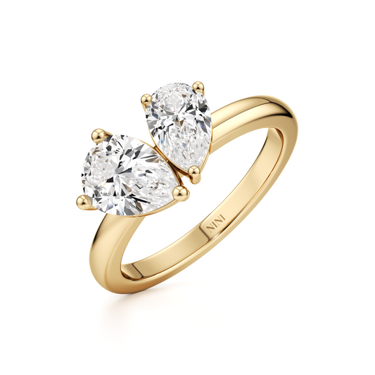 Heart Toi Et Moi Pear Shape Diamonds Ring