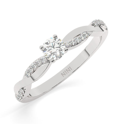 Twist Engagement Ring - 0.30 Ct
