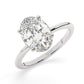 Solitaire Oval Diamond Engagement ring - 2.50 Ct Hidden Halo