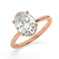 Solitaire Oval Diamond Engagement ring - 2.50 Ct Hidden Halo