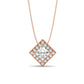 princess cut diamond necklace pedant rosr gold 