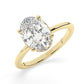 Solitaire Oval Diamond Engagement ring - 2.50 Ct Hidden Halo