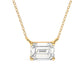 Solitaire Emerald Cut Diamond Necklace - Lab Grown