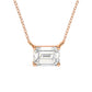 Solitaire Emerald Cut Diamond Necklace - Lab Grown