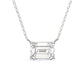 Solitaire Emerald Cut Diamond Necklace - Lab Grown
