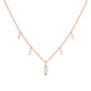 5 Marquise Diamond Drops Necklace