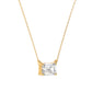 Solitaire Emerald Cut Diamond Necklace - Lab Grown