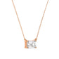 Solitaire Emerald Cut Diamond Necklace - Lab Grown