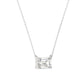 Solitaire Emerald Cut Diamond Necklace - Lab Grown