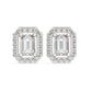 Emerald Cut Diamonds Halo Earrings