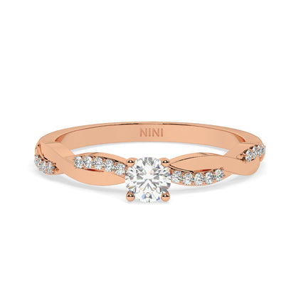 Twist Engagement Ring - 0.30 Ct