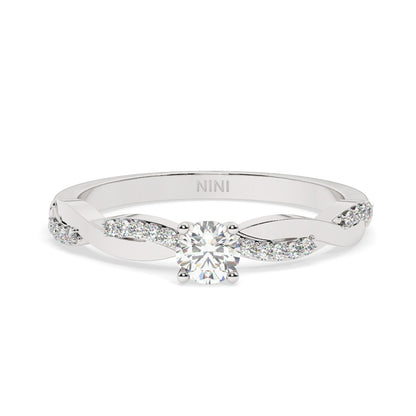 Twist Engagement Ring - 0.30 Ct