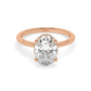 Solitaire Oval Diamond Engagement ring - 2.50 Ct Hidden Halo