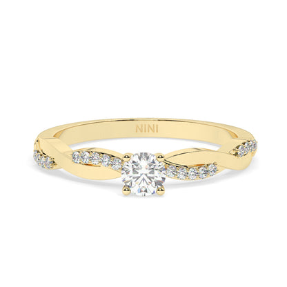 Twist Engagement Ring - 0.30 Ct
