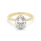 Solitaire Oval Diamond Engagement ring - 2.50 Ct Hidden Halo