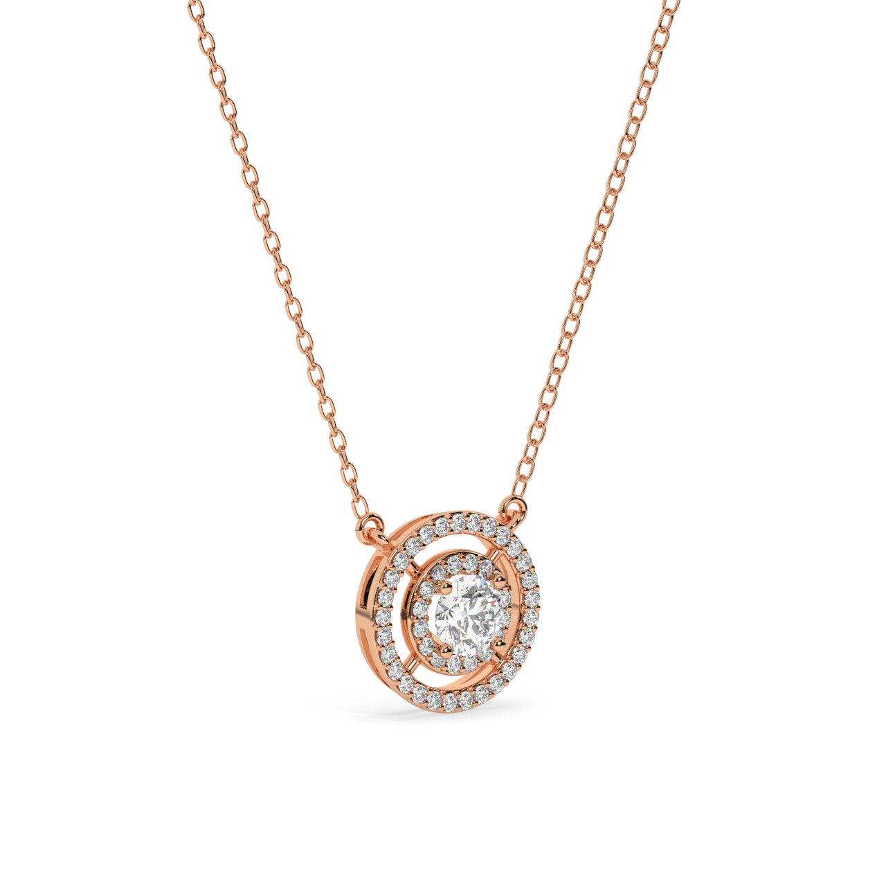 Double Halo Diamond Necklace